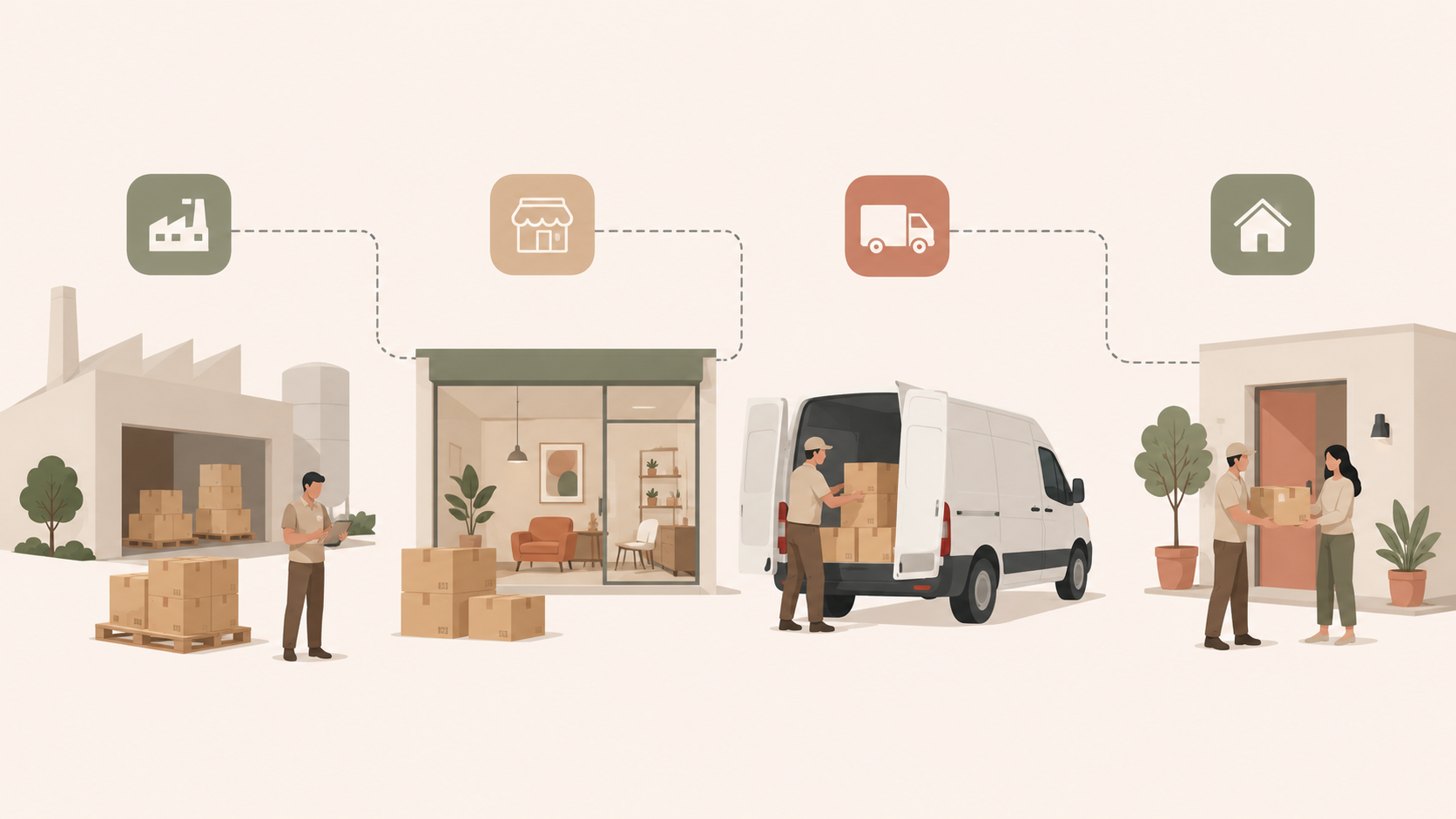 Entrega de muebles de tienda a casa del cliente en Madrid